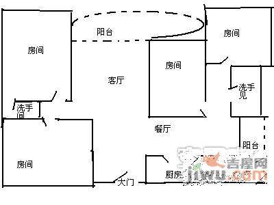 弘雅花园丽景城3室2厅1卫120㎡户型图