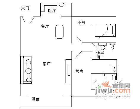 弘雅花园丽景城2室2厅1卫112㎡户型图