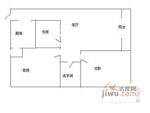 弘雅花园丽景城3室1厅1卫82㎡户型图