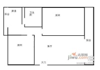 景贝北2室2厅1卫75㎡户型图