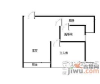 渔农村1室1厅1卫43㎡户型图
