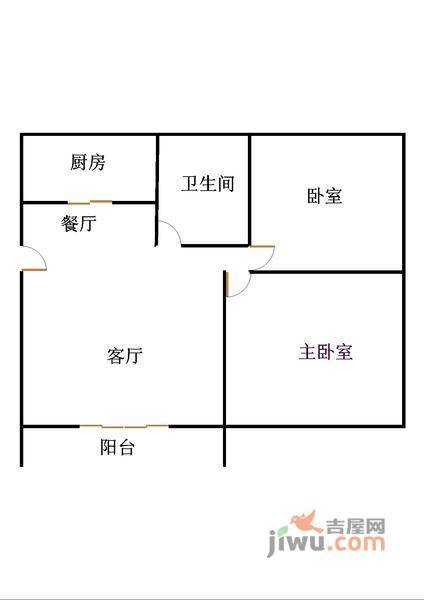 惠中名苑2室2厅2卫77㎡户型图