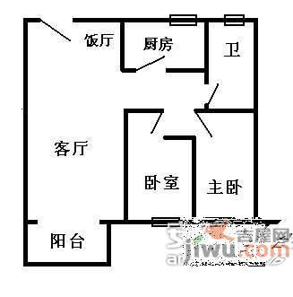 万科东海岸三期2室2厅1卫80㎡户型图