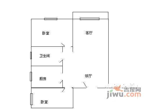 华联花园2室2厅1卫户型图