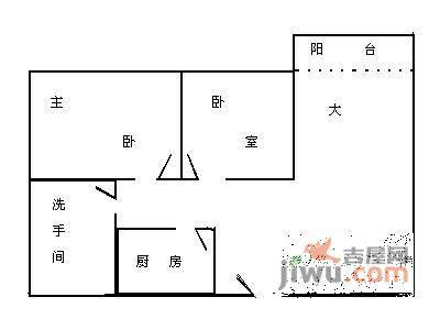 彩天名苑2室2厅1卫户型图