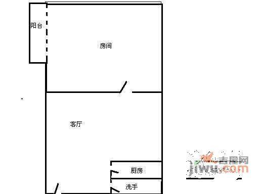 彩天名苑1室0厅1卫41㎡户型图