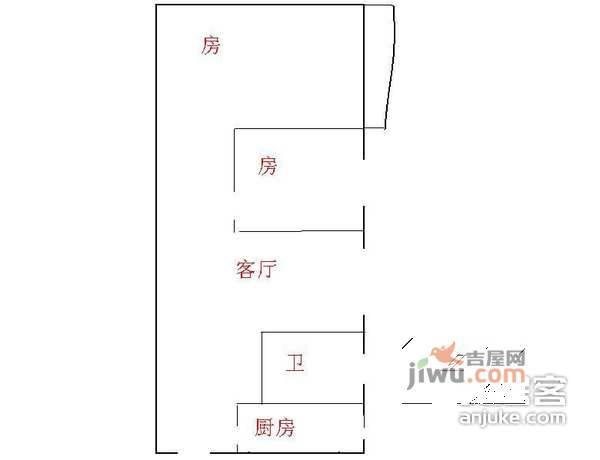 彩天名苑2室1厅1卫78㎡户型图