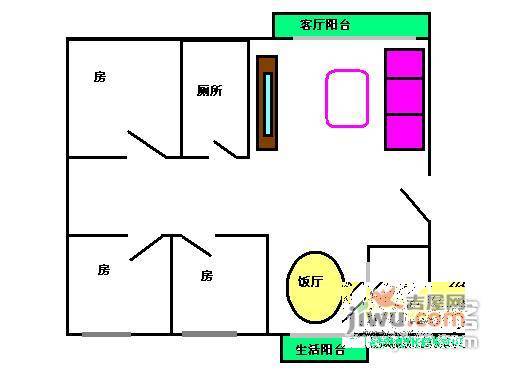 桦润馨居3室2厅2卫101㎡户型图