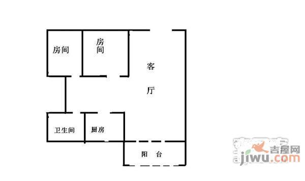 桦润馨居2室1厅1卫78㎡户型图