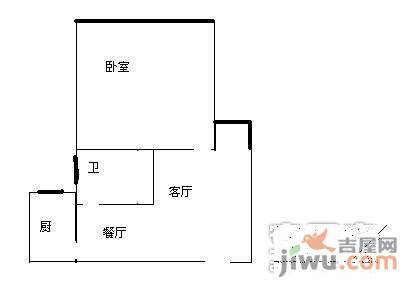 金色年华家园1室1厅1卫38㎡户型图