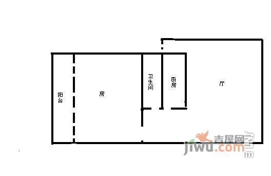 国展苑1室1厅1卫54㎡户型图