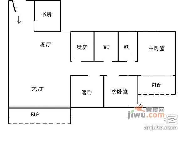 中城康桥花园北区4室2厅2卫136㎡户型图