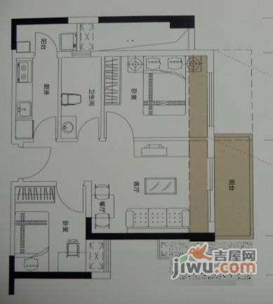 花样年花郡2室1厅1卫58㎡户型图