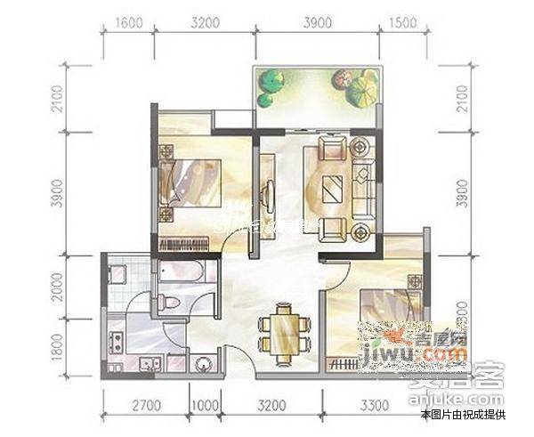 花样年花郡1室1厅1卫40㎡户型图