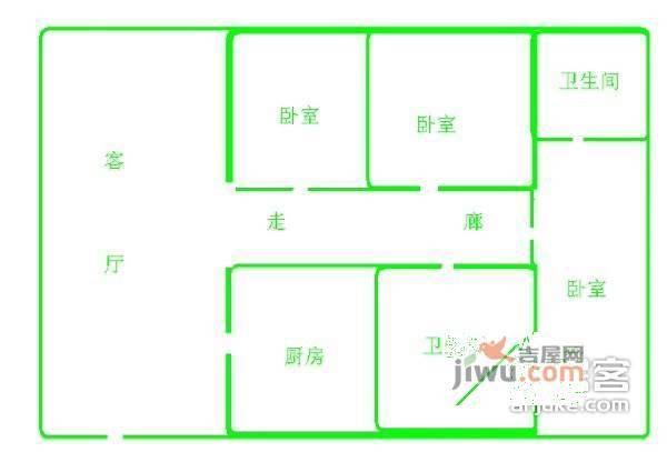 华浩源A区3室2厅2卫107㎡户型图