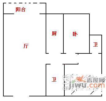 华浩源A区2室2厅1卫85㎡户型图