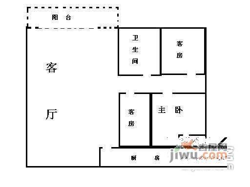 华浩源A区3室2厅2卫107㎡户型图