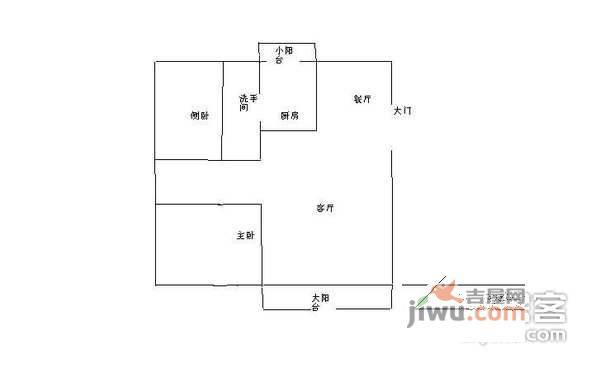 香缤广场2室1厅1卫户型图