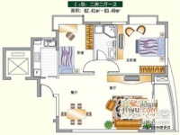 红花园社区3室2厅2卫户型图