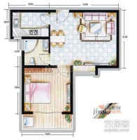 美丽达新村1室1厅1卫48㎡户型图