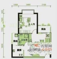 世纪春城一期1室1厅1卫50㎡户型图