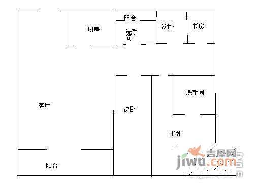 西海湾花园3室2厅1卫108㎡户型图