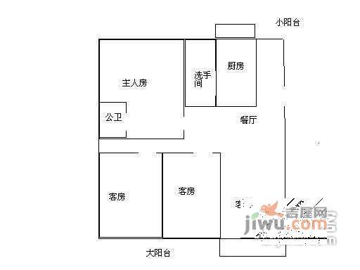 美丽AAA花园3室2厅2卫108㎡户型图