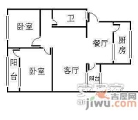 风临洲2室2厅1卫77㎡户型图