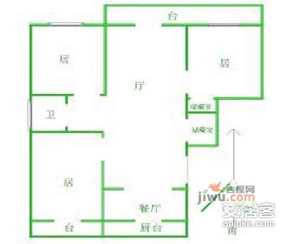 碧海富通城三期3室2厅2卫115㎡户型图