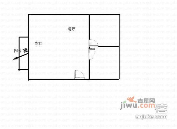 碧海富通城三期1室1厅1卫53㎡户型图