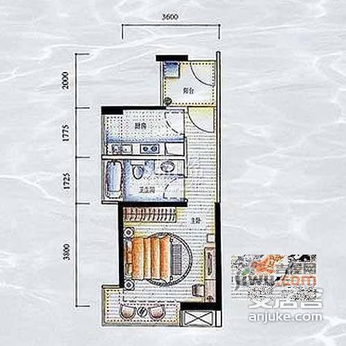 碧海富通城三期1室0厅1卫41㎡户型图