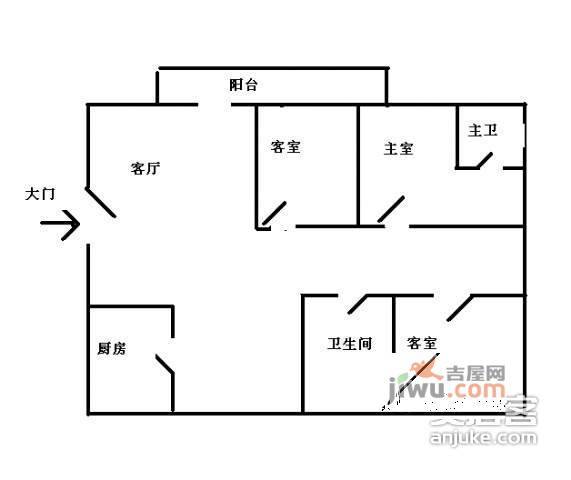 碧海富通城三期3室2厅2卫115㎡户型图