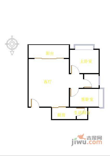 龙园意境3室2厅1卫131㎡户型图