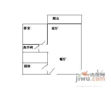 泰华俊庭1室1厅1卫44㎡户型图