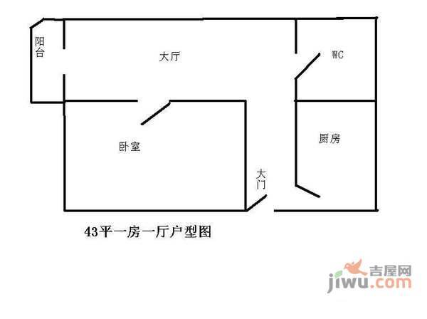 珠江旭景佳园1室1厅1卫65㎡户型图