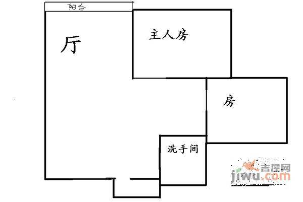 中兆花园1室1厅1卫46㎡户型图