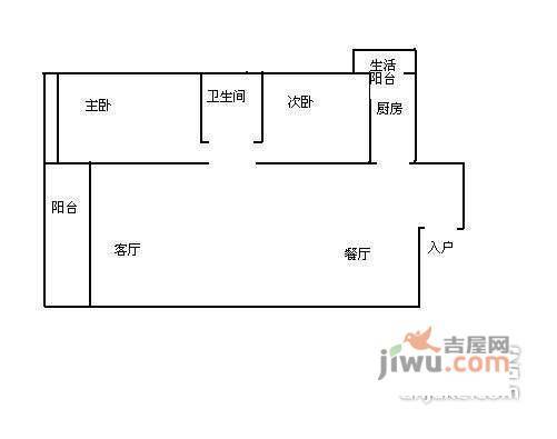 锦绣江南二期2室2厅1卫户型图