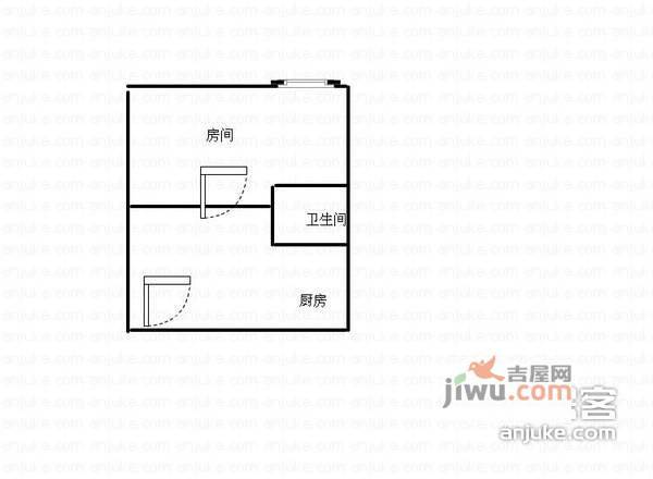 嘉鸿新都汇1室1厅1卫47㎡户型图