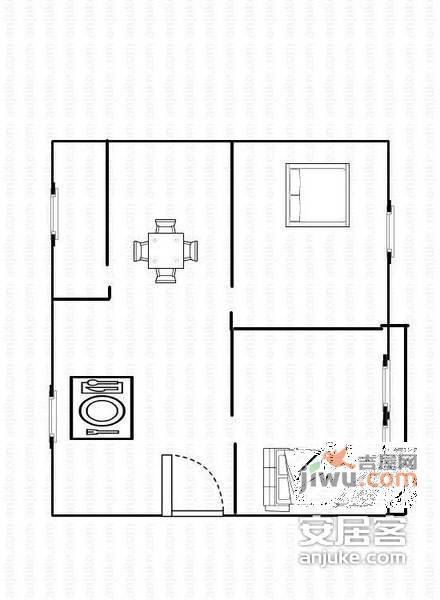 新城国际公寓2室2厅2卫72㎡户型图