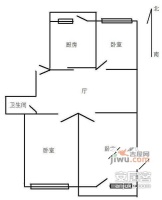 新城国际公寓3室2厅2卫72㎡户型图
