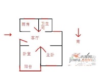 东二路小区2室1厅1卫77㎡户型图