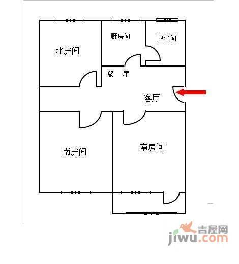 东二路小区3室1厅1卫90㎡户型图