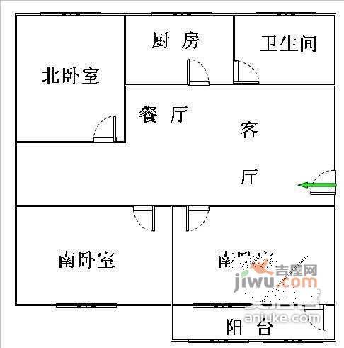 南门小区3室1厅1卫105㎡户型图