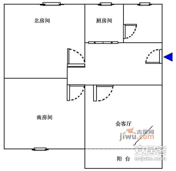 南门小区3室1厅1卫105㎡户型图