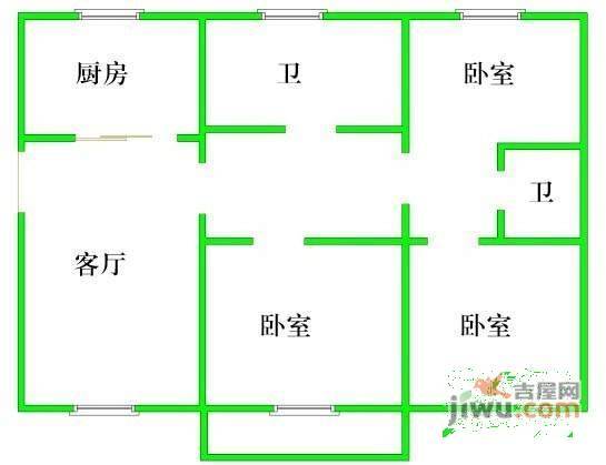 怡苑公寓3室2厅2卫140㎡户型图