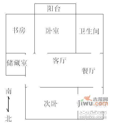 西塘小筑3室2厅1卫115㎡户型图