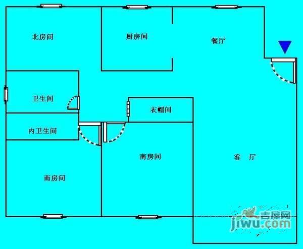 书院巷小区3室2厅2卫135㎡户型图