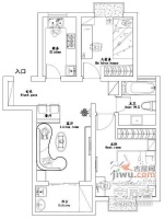 职中新村3室1厅1卫80㎡户型图