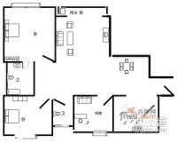 加城大厦3室2厅2卫170㎡户型图