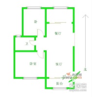 施家花园2室2厅1卫92㎡户型图